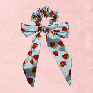 Strawberry Bow Scrunchie