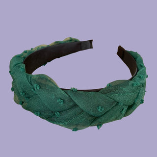 Emerald Green Braided Headband